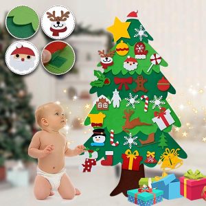 Filt-juletræ med ornamenter | FELTPINETREE
