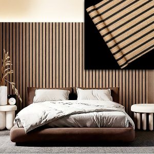 Vægklistermærke med træeffekt - 2 strimler, 300x45 cm, selvklæbende | L2INEWALL