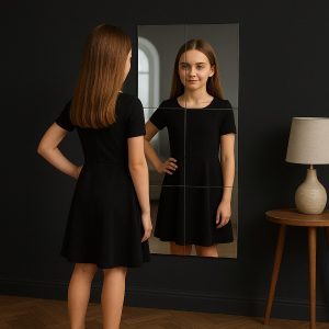 Selvklæbende spejle med HD-klarhed (4 stk, 30x30 cm) | MIRRAZE