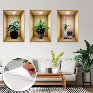 3D vægklistermærke dekoration (3 stk) | VASUART