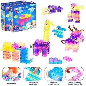 Bløde, klembare byggeklodser - 40 stk., TPE, alder 3+ | JELLYFUN